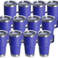 HASLE OUTFITTERS 20oz Tumbler Bulk with Lid, Stainless Steel Tumbler Bulk with Handle, Metal Insulated Travel Coffee Mug Set with Handle, Double Wall Vacuum Leak Proof Tumbler Cup, Blue 12 Pack