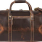 KomalC Leather Duffel Bags for Men and Women Full Grain Leather Travel Overnight Weekend Leather Bags Sports Gym Duffel for Men (Dark Tan, 20 Inch)