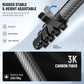 NEEWER LITETRIP LT38 61" Travel Tripod Carbon Fiber for Camera, 360° Pan Tilt Low Profile Ball Head, Flexible Center Axis, Arca QR Plate Compatible with Peak Design Tripod Clip V3, Max Load 22lb