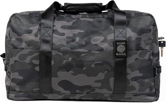 Dime Bags Travel Duffle Bag, Odor Proof w/Carbon Filter Lining, Built-In Lock Duffle, Water-Resistant, Secret Pocket, Associate (Camouflage)