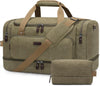 ZOMFELT Duffle Bag for travel, 40L Canvas Travel Duffel Bags for Men Women, Water Resistant Overnight Weekender Bag with Toiletry Bag & Shoe Compartment, Carry on Luggage Bag for Travel, Gym, Green - Roamly