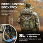 Kalkal Hunting Backpack with Buckle Quick-Release Rifle System, 42L Waterproof Silent Camo Bow Hunting Pack with Rain Cover