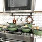 MAISON ARTS Pots and Pans Set Non Stick, 12 Piece Green Granite Kitchen Cookware Induction Compatible, Pot and Pan Sets for Cooking Nonstick