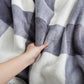 PU MEI Sherpa Blanket Fleece Throw Blanket Twin Plaid Thick Bed Blanket, Soft Warm Cozy Grey Checkered Throw Blanket 60"*80"