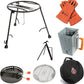 CampMaid Outdoor Cooking Set - Dutch Oven Tools Set - Charcoal Holder & Cast Iron Grill Accessories - Camping Grill Set - Outdoor Cooking Essentials - Camp Kitchen Equipment - (7 Piece Set)