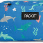 PackIt Freezable Snack Box, Sea Shark, Built with ECOFREEZE® Technology, Collapsible, Reusable, Zip Closure with Buckle Handle, Designed For Work Snacks, Fresh Snacks On the Go, Adults, and All Ages