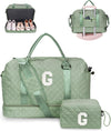 Tween Girls Gifts, Birthday Gift-Initial Travel Bag with Shoe Compartment, Personalized Weekender Bag, Girl Overnight Bag, Engagement Gifts, Letter Travel Bag with Makeup Bag (Letter G) - Roamly
