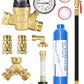 RV Water Pressure Regulator Kit, RV Fresh Water Kit All-in-One Sprinkler Blowout Adapter, Inline Water Filter, Hose Splitter, Brass Elbow, Flexible Connector, Hose Quick Connects, Leak Repair Kit