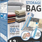 12 Pack Vacuum Storage Bags, Space Saver Vacuum Storage Bags, Vacuum Seal Bags for Clothing, Clothes, Comforters and Blankets, Hand Pump Included