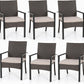 PHI VILLA Outdoor Wicker Chairs Set of 6, Rattan Covered Metal Armchairs with Removable Cushion, Heavy Duty Furniture Set for Patio, Deck, Porch, Yard