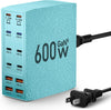 Charging Station (600W),12-Port USB C Charger Block with Dual 100W PD USB-C Fast Charging Station Hub for MacBook Pro/Air/All iPad Phone 17/16 15/14/13/Pro Max/Samsung Galaxy Note(Green) - Roamly