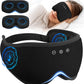 Bluetooth Sleep Mask with 2 Removable 3D Contoured Cup, Bamboo Cotton Bluetooth Sleep Headphones for Side Sleepers with Timming Setting, Blackout Eye Mask for Travel Meditation Men Women