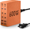 USB Charging Station (600W),12-Port USB C Charger Block with Dual 100W PD USB-C Fast Charging Station Hub for MacBook Pro/Air/All iPad Phone 17/16 15/14/13/Pro Max/Samsung Galaxy Note(Orange) - Roamly