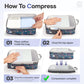 Veken 11 Set Compression Packing Cubes for Travel Essentials,Compressible Expandable Large Luggage Suitcase Organizer Bags for Clothing,Durable Space Saver Storage Bags(Dark Blue Floral)