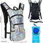 Reflective Hydration Backpack, Hydration Pack - Water Backpack with 2L/3L Hydration Bladder, Essential for Festivals - Rave Hydration Pack for Hiking, Running, Cycling, and Festivals