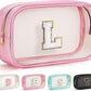 YOOLIFE Birthday Gift for Kids | Travel Makeup Bag for Girls | Pink Makeup Bag | Cosmetic Bags Gift for 7 8 9 10 11 12 Year Old Girls | Birthday Gifts Graduation Gifts Preppy Stuff Initial L