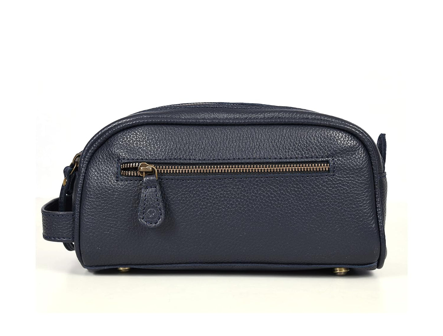 10" Premium Leather Toiletry Travel Pouch With Waterproof Lining | King-Size Handcrafted Vintage Dopp - Kit Gift for Father's Day By Aaron Leather Goods - Roamly