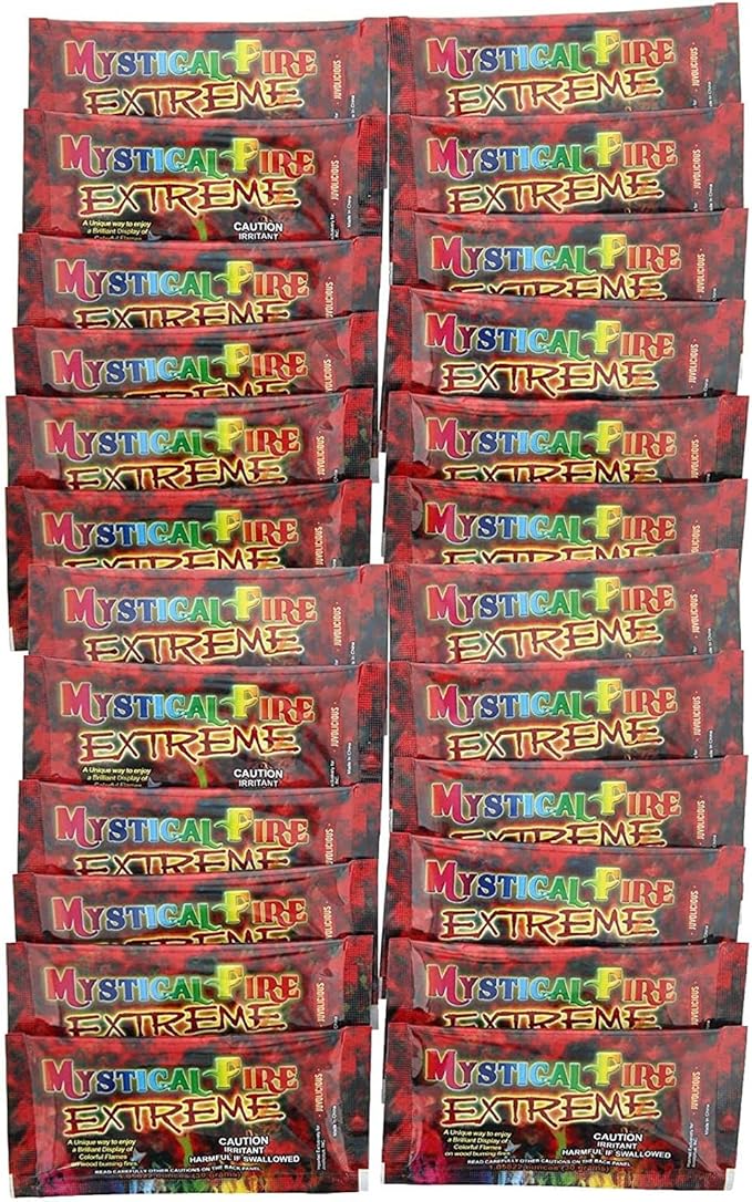 Mystical Fire Extreme Color Changing Flames for Wood Burning Fire Pits, Campfires (24 Packets)