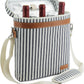 ZORMY 3 Bottle Insulated Wine Tote Cooler Bag, Portable Wine Carrier with Corkscrew Opener and Shoulder Strap for Beach Travel Picnic, Unique Wine Carrier for Wine Lover Gifts