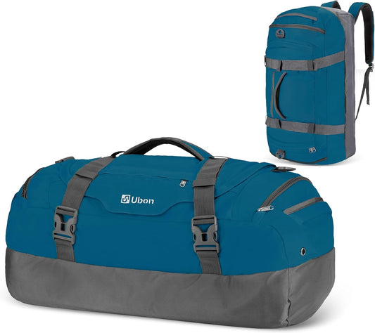 Ubon Large Duffel Bag Weekender Bags with Shoe Compartments 4-Way Sports Gym Backpack with Padded Straps Camping Traveling Duffle Bag - Roamly