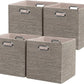 Posprica Storage Basket Bins,12×12 Foldable Storage Cube Boxes Fabric Drawer for Closet Shelf Cabinet Bookcase,4pcs,Coffee