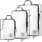 Large Compression Packing Cubes 6 Piece Set for Travel with Lightweight Laundry Bag for Carry-On Suitcase by TRIPPED Travel Gear (White) - Roamly