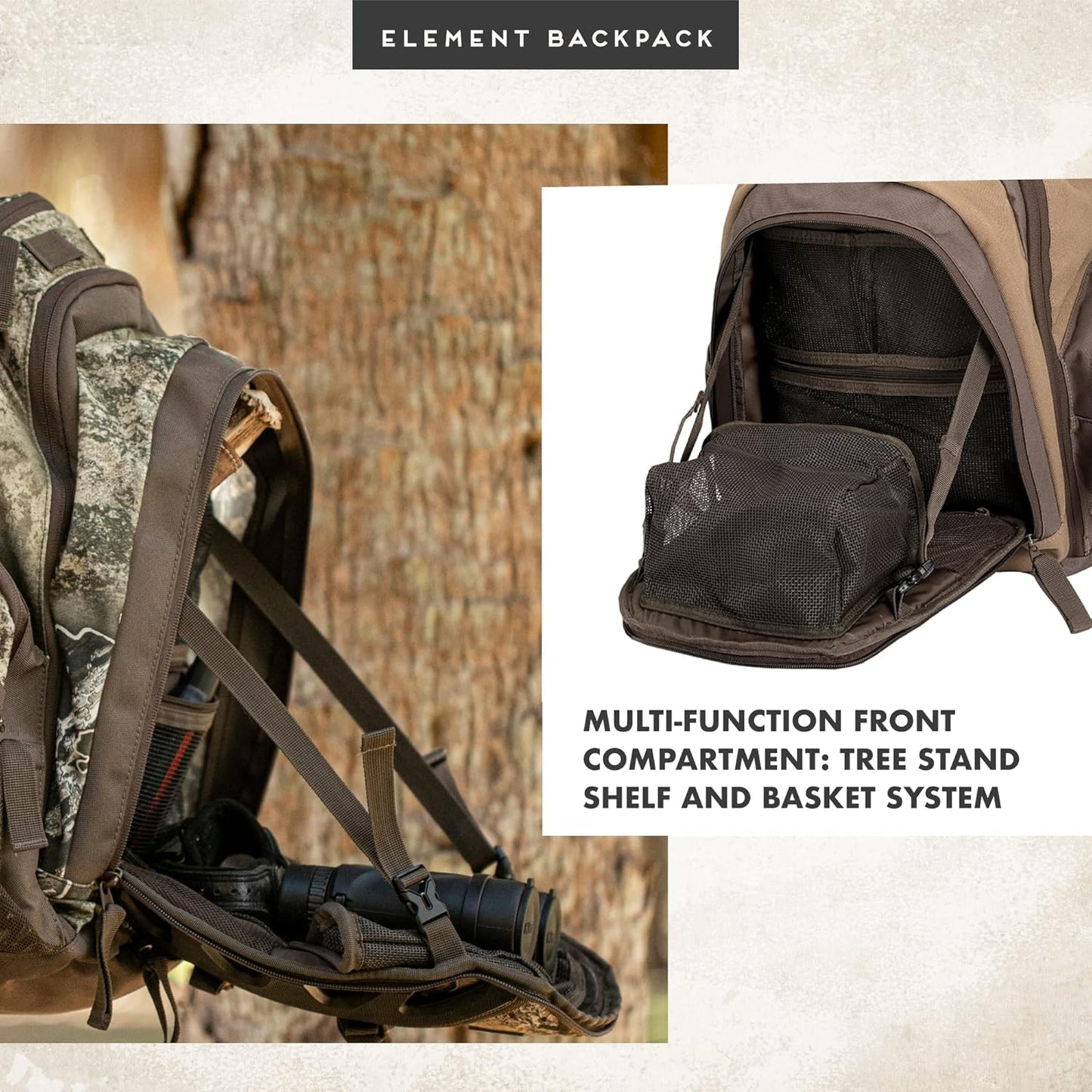 Insights Hunting by frogg toggs - The Element, Heavy Duty 1,831 Cubic Inch Hiking Fishing Camping Hunting Backpack, Realtree EXCAPE - Roamly