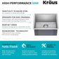 KRAUS Kore 21-Inch Undermount Workstation 16 Gauge Single Bowl Stainless Steel Kitchen Sink with Accessories, KWU111-21