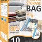 10 Jumbo Vacuum Storage Bags, Space Saver Bags Compression Storage Bags for Comforters and Blankets, Vacuum Sealer Bags for Clothes Storage, Hand Pump Included