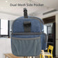 FlowFly Double Layer Cooler Insulated Lunch Bag Adult Lunch Box Large Tote Bag for Men, Women, With Adjustable Strap,Front Pocket and Dual Large Mesh Side Pockets