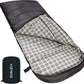 0 Degree Sleeping Bag 100% Cotton Flannel XXL for Adults Big and Tall Cold Weather Winter Zero Degree Camping,Free Compression Sack