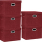 TYEERS Large Collapsible Storage Bins with Lids, Organization Bins for Closet Storage, Clothes Storage, Folding Storage Box with Lids for Home Office Storage - 5 Pack - Red Wine