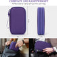 FYY Electronic Organizer, Travel Cable Organizer Bag Pouch Electronic Accessories Carry Case Portable Waterproof Double Layers Storage Bag for Cable, Charger, Phone, Earphone, Medium Size- Purple