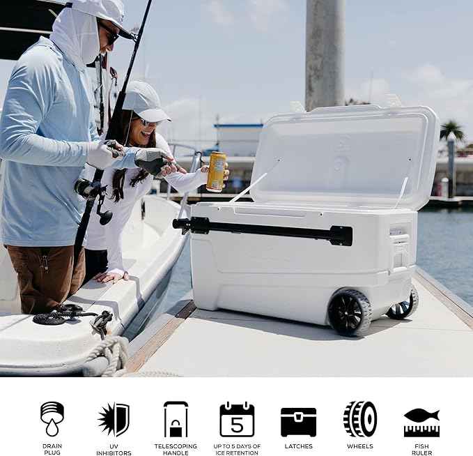 Igloo Maxcold Glide 110Qt Wheeled Cooler | Insulated Hard Shell Ice Chest