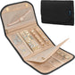 Pavilia Foldable Jewelry Organizer - Travel Roll Bag with Compartments for Earrings, Rings, Necklaces, Bracelets - Packing Accessory