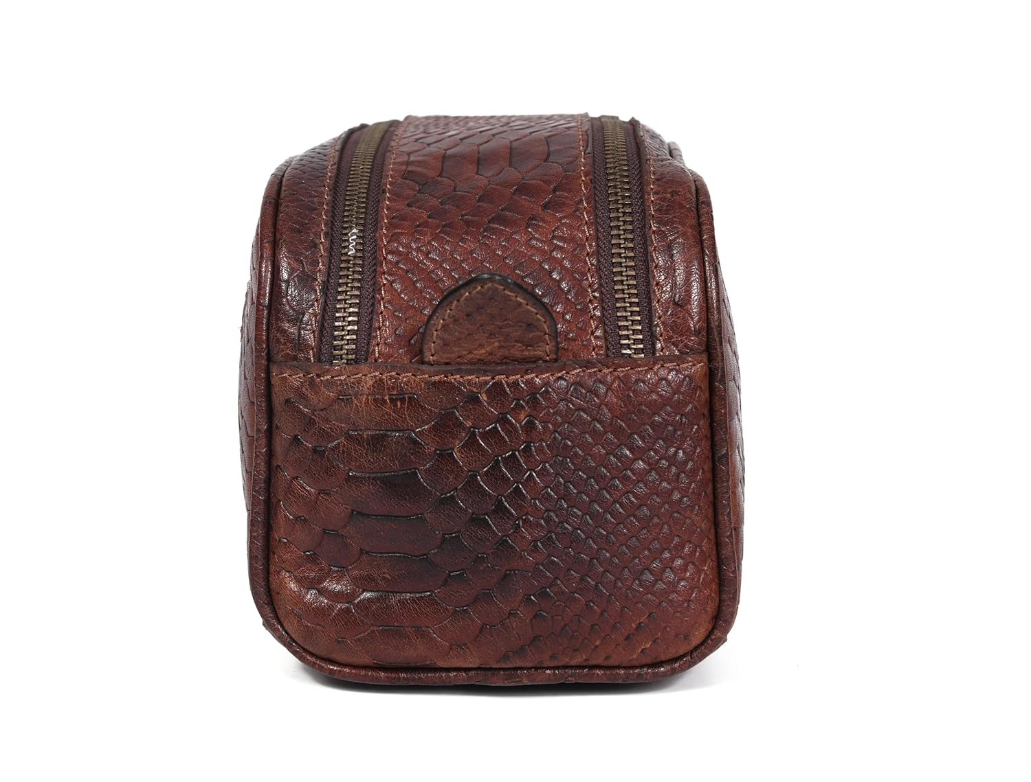 10" Premium Leather Toiletry Travel Pouch With Waterproof Lining | King-Size Handcrafted Vintage Dopp - Kit Gift for Father's Day By Aaron Leather Goods - Roamly
