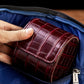 MR.OKAY Single Watch Travel Case- Classic Leather Watch Case with Superb Texture.(Portable Watches Roll Or Organizer for Storage and Display).Festival Gift for Men, All Handcrafted by Artisans.