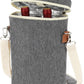 ZORMY 2 Bottle Insulated Wine Tote Bag, Wine Carrier Travel Padded Cooler Bag with Shoulder Strap & Corkscrew Opener, Perfect Wine Lover's Gift, Great for Picnics Grey