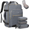 LOVEVOOK Travel Backpack for Women & Men 50L,Airline Approved Carry On Backpack Travel Essentials,TSA Carry on Luggage,Waterproof Personal Item Travel Bag,Suitcase with 3 Packing Cubes,Gray-Black