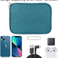 Electronics Organizer,Travel Cable Organizer Bag,Water Resistant Double Layers Pouch for Cable,Cord,iPhone,iPad Mini,Gift for Men Electronic Accessories Storage Case with 5 Cable Ties,Green
