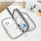 FYY Electronic Organizer, Travel Cable Organizer Bag Pouch Electronic Accessories Carry Case Portable Waterproof Double Layers Storage Bag for Cable, Cord, Charger, Phone, Large Size, Dark Grey