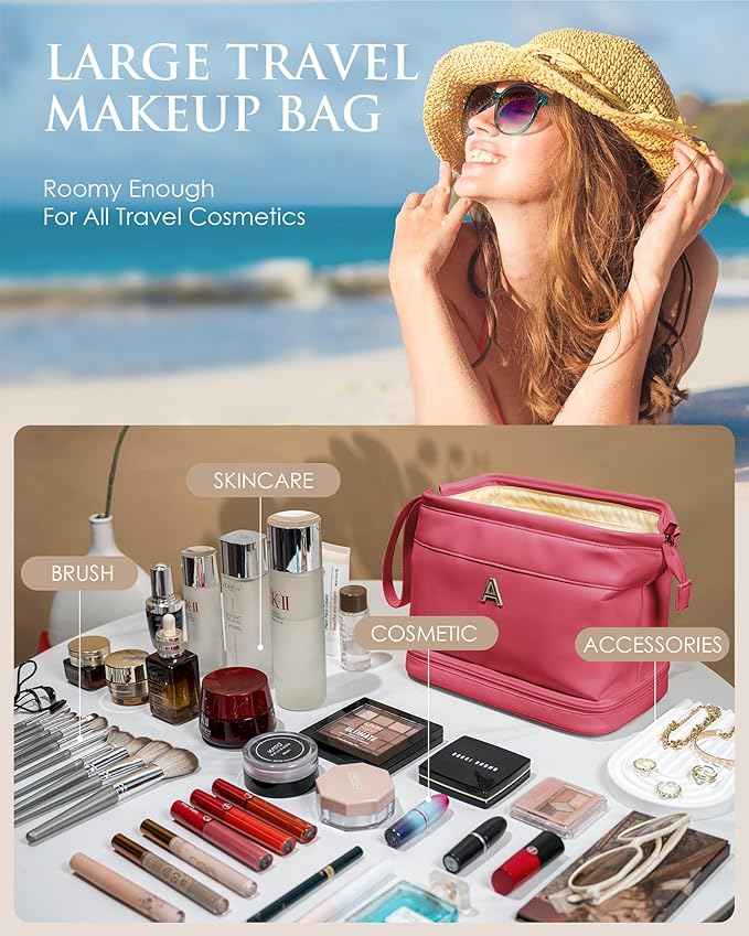 Womens Gifts Ideas, Makeup Bag for Women, Bridesmaid Engagement Gift for Her Travel Toiletry Bag Make Up Bag Pouch for Purse Bridal Shower Gifts for Teenage Girl-Wedding Bridesmaids Gift