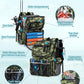 HXLGMD Fishing Backpack with Rod Holders, 43L Large Water Resistant Tackle Bag Storage Gear and Equipment with Cooler for Men Fishing, Camping, Hiking, Green