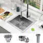 15 x 15 inch Drop in Bar Sink, Small Topmount Kitchen Sink Single Bowl 18 Gauge Stainless Steel Bar Sinks with Basket Strainer Drain