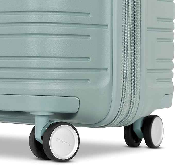 Samsonite Elevation Plus - Carry-On Hardside Luggage - Scratch Resistant Polypropylene Shell, RightHeight™ Adjustable Handle, Integrated AirTag Holder, TSA Lock, WetPak™ Compartment - Cypress Green