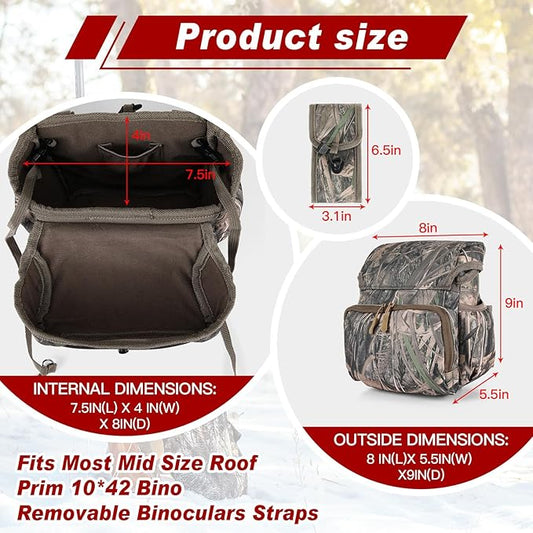 Binoculars Harness Chest Pack with Rangefinder Pouch and Hand Warmer Pockets, Adjustable Shoulder Strap, Ideal for Hunting, Hiking