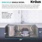 KRAUS Kore Workstation 27-inch Undermount 16 Gauge Stainless Kitchen Sink, Single Bowl Kitchen Sink with 3/4 HP Garbage Disposal, KWU110-27-100-75MB