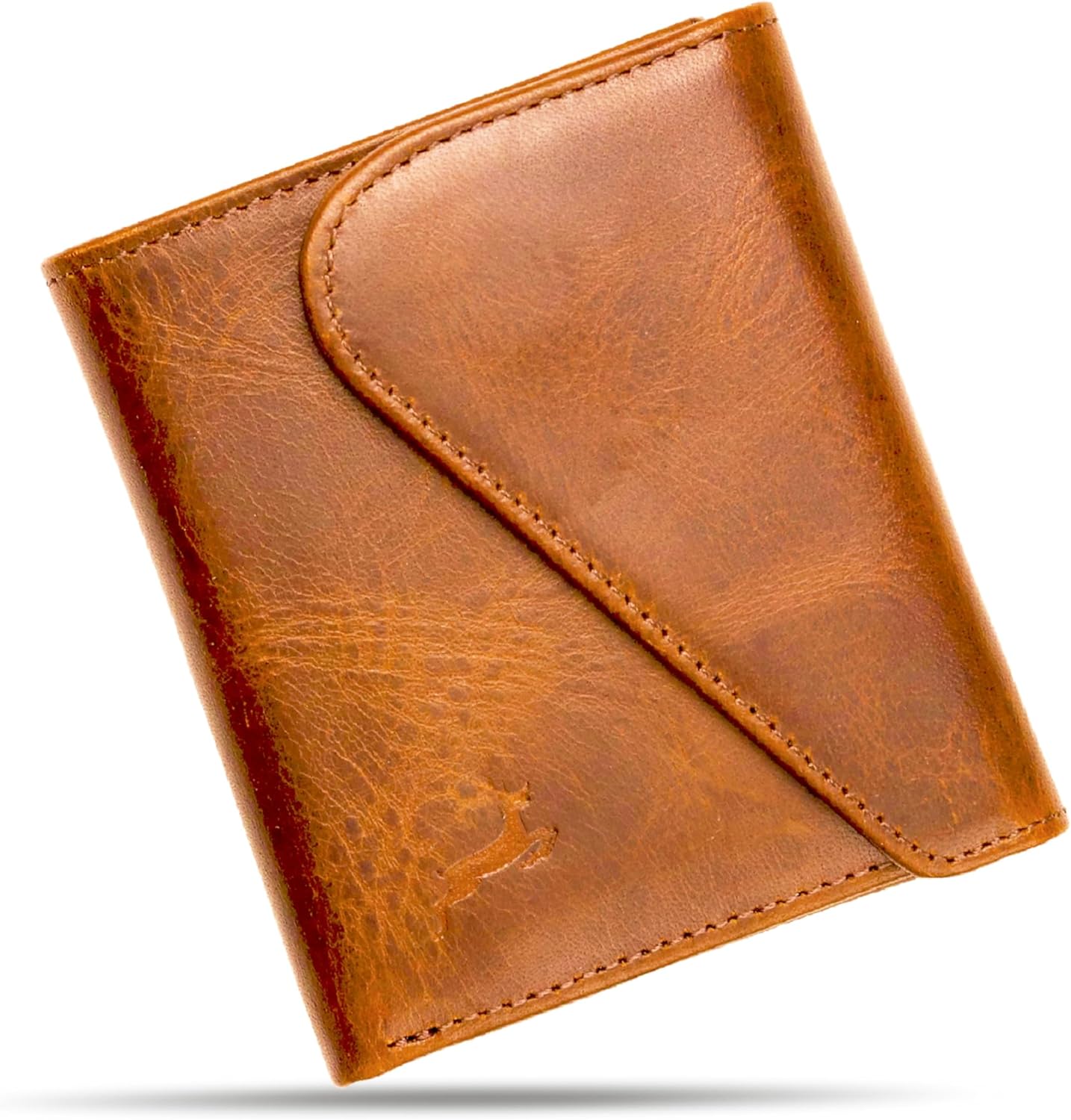 Leather RFID Wallet for Men, Slim Leather Mens Wallet, Handcraft Men's Wallets, Card Cases & Money Organizers, Magnetic Closure Sleek RFID Blocking Thin Mens Wallets with 9-12 Card Slots & Gift Box - Roamly