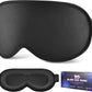 Sleep Mask for Side Sleeper Women Men, Eye Mask for Sleeping Light Blocking, 3D Contoured Cup Sleeping Mask, Soft Breathable Sleep Eye Mask with Adjustable Elastic Strap for Travel (Black)