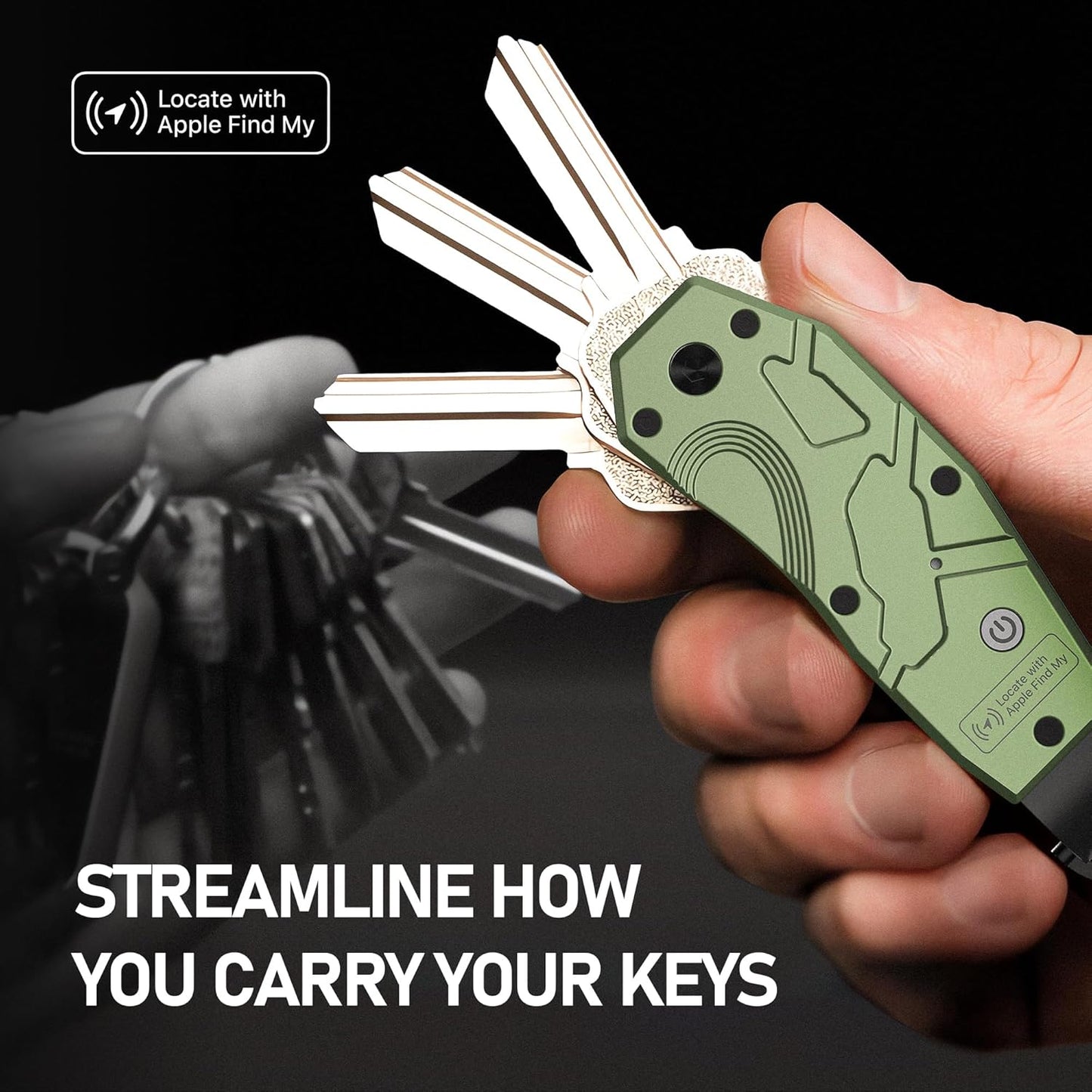 Zeeker Air Keychain, Key Organizer Works with Apple Find My, Built-in airtag chips, Holds 2-6 Keys, Car Key Chains with GPS Tracker, Key Finder, Minimalist Key Holder for Men and Women, (iOS Only)